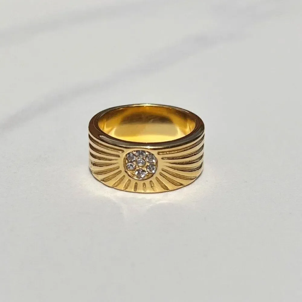 New! “Soline” Ribbed Gold Ring